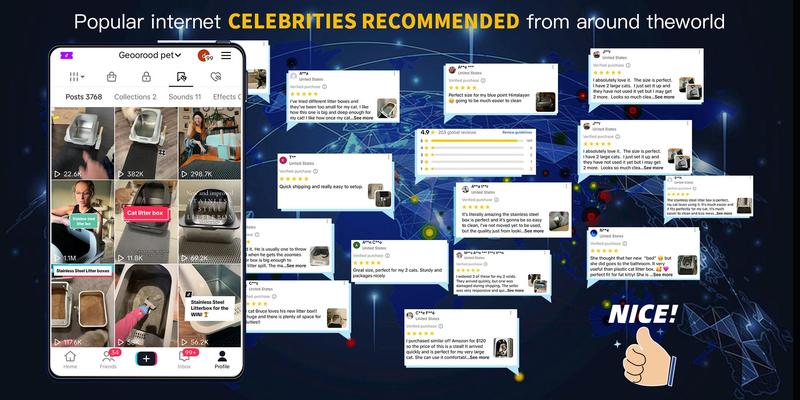 【Geoorood】Geoorood XXL Cat Litter Box Stainless Steel 20L with Lid,  XL Large Metal Litter Box High Sided Design,Anti-Urine Leakage, Include Cat Mat & Litter Scoop, Never Absorbs Odors, Easy Cleaning, Non-Sticky#February Stock Up