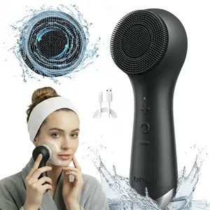 Smart Facial Silicone Cleansing Brush - Electric Sonic Glow Massager for All Skin Types, Anti-Aging & Deep Cleansing, Dermaroller Alternative, Waterproof & Gentle