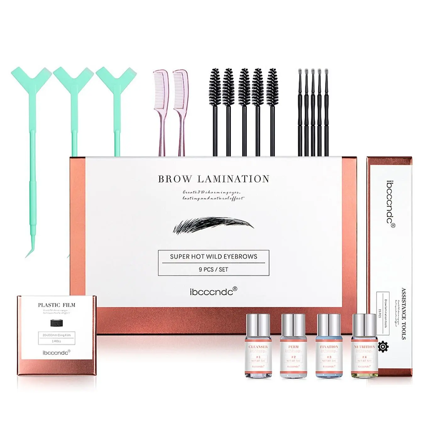 Professional Eyebrow Lamination Kit, 1 Set DIY Brow Lamination Kit, Long-Lasting Brow Perm Lamination Kit for Home Use & Summer Makeup, Eyebrow Styling Cosmetic Makeup Tool Kit