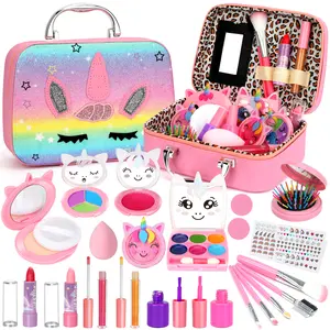24 Pieces Kids Cosmetics - Girls Kids Makeup Set, Girls Washable Makeup Set, Cosmetic Set for little girls over 3 years old, Christmas gift, birthday gift.