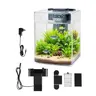 VEVOR 2 Gal Arch Ultra-Clear GPPS Fish Tank Aquarium, Smart Starter Kit with 3 Lighting Modes, Auto Water Quality Filtration Self-Cleaning System, Odor-Cut Carbon, Hydroponic Plant Tray for 3-5 Freshwater/Saltwater Fish (Home, Office Use)