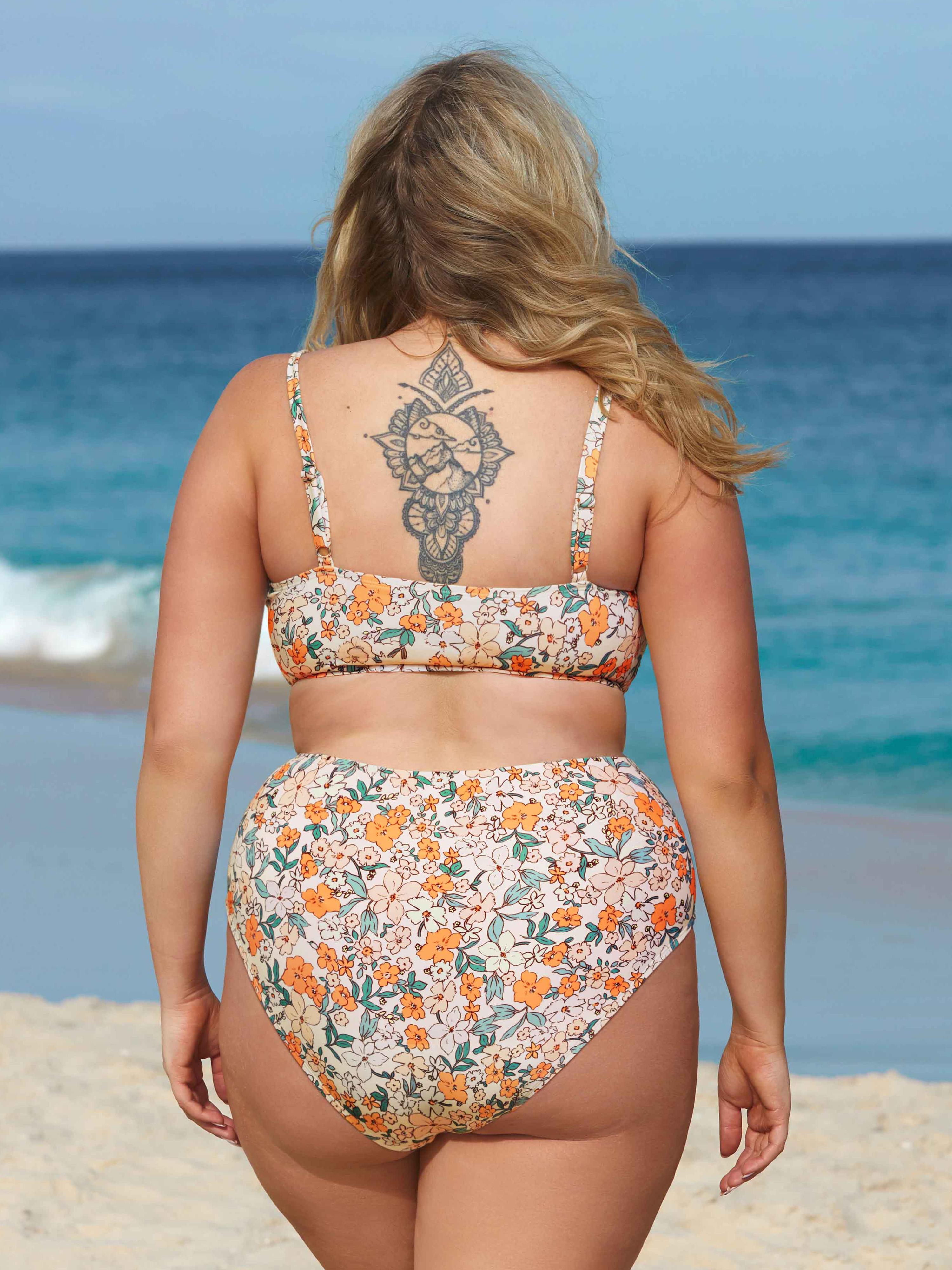 CUPSHE High Waisted Bikini Sets for Women 2026: Tummy Control Two Piece Swimsuit with Twist Front V Neck & Adjustable Straps, Size Inclusive XS XXXL Floral Bathing Suits SpringStatements