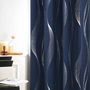Blackout Curtains 2 panels, Deconovo Room Darkening Sliver Foil Print Wave Stripe Thermal Insulated Window Curtains for Living Room curtain