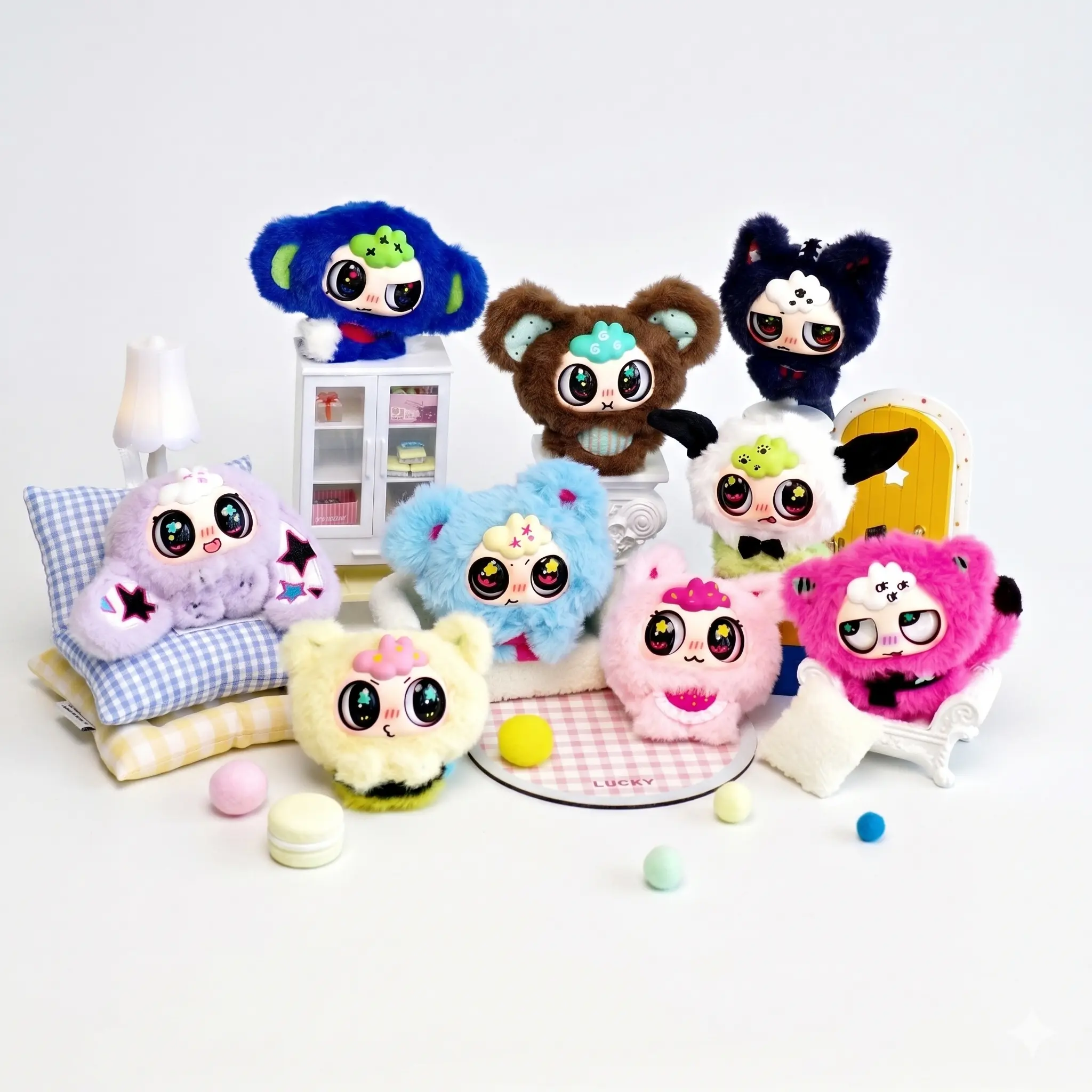 Kiwawa Noisy Daily Theme Plush Soft Huggable Stuffed Blind Box, Rubber Face, Bag Charm, Original Design Trendy Toy, Art Toy, Cute Collectible, Unique Collectible Gift