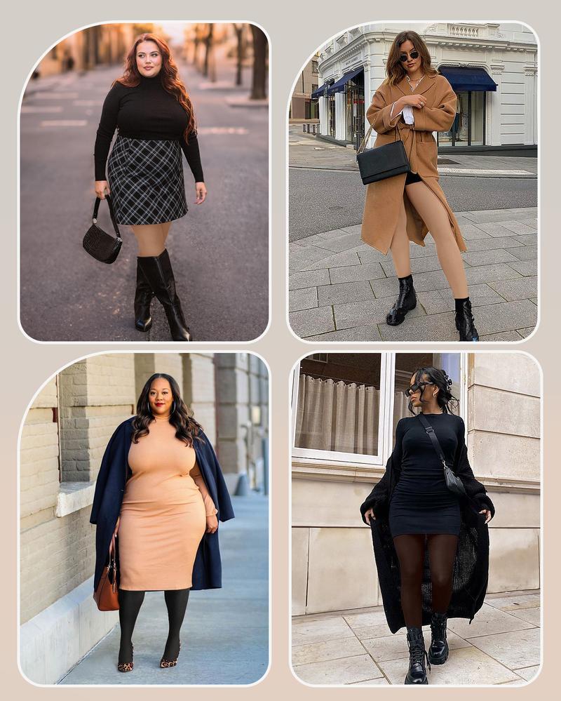 OEAK Womens Lined Tights Pantyhose Thermal High Waisted Warm Legging Pants Footed Sheer Tights