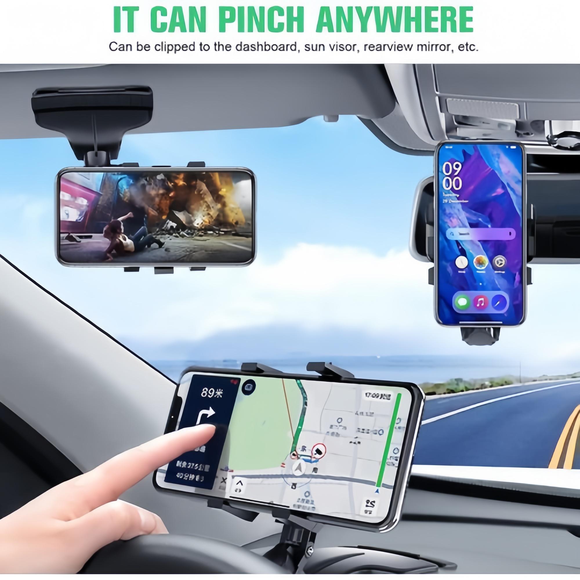 360 Rotating Clip Car Phone holder for Dashboard Clip, Car Mount Suitable For iPhone & Android And Other Smartphones Vent Mount
