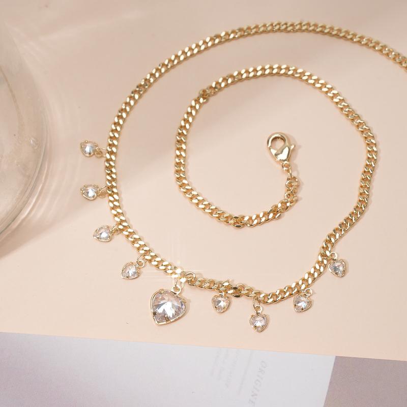 MEIITRUE 14K Gold Plated Heart Pendant Necklace for Women, Hypoallergenic Zirconia Charm Necklace, Fashion Jewelry for Girls