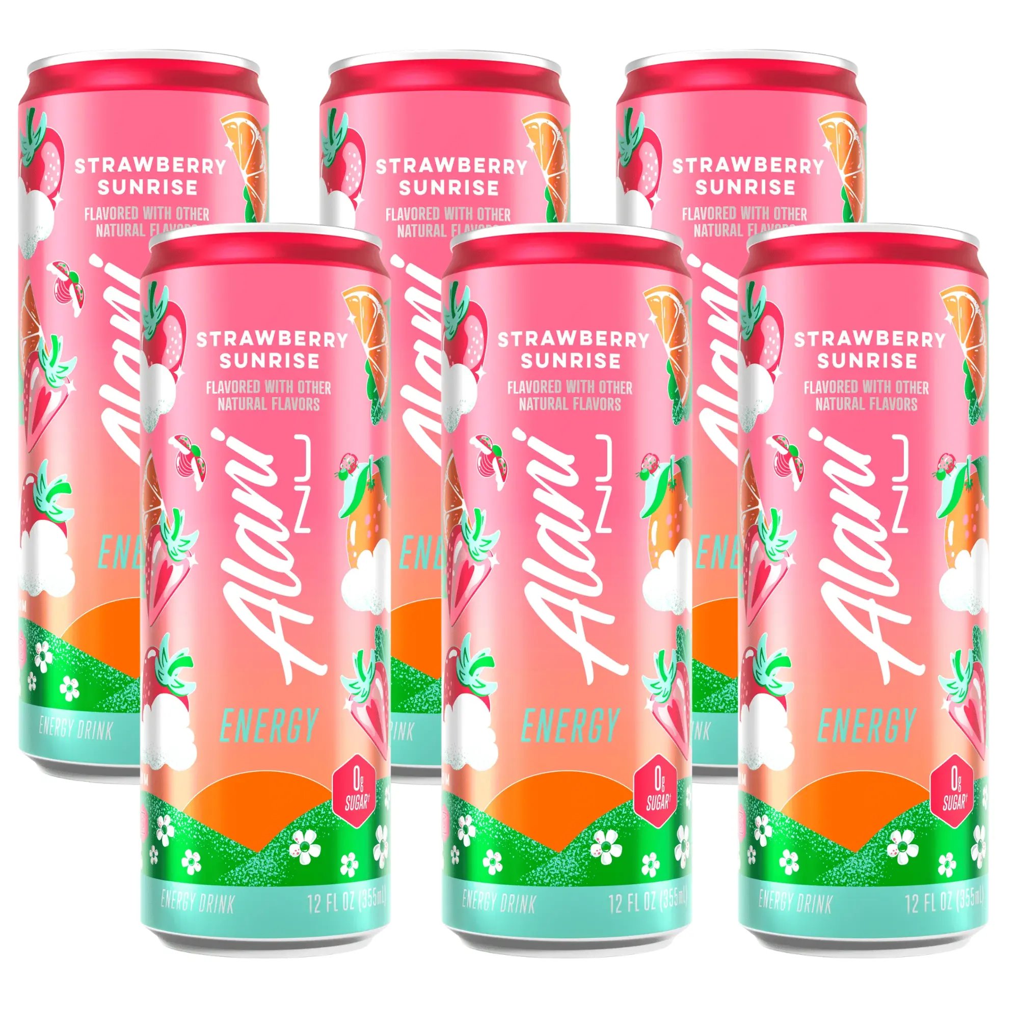 Alani Nu Strawberry Sunrise Energy Drink 6 Pack 12oz Alani Nu Strawberry Sunrise Energy Drink 6 Pack 12oz