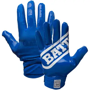 Battle Sports DoubleThreat UltraTack Football Gloves - Blue/Blue