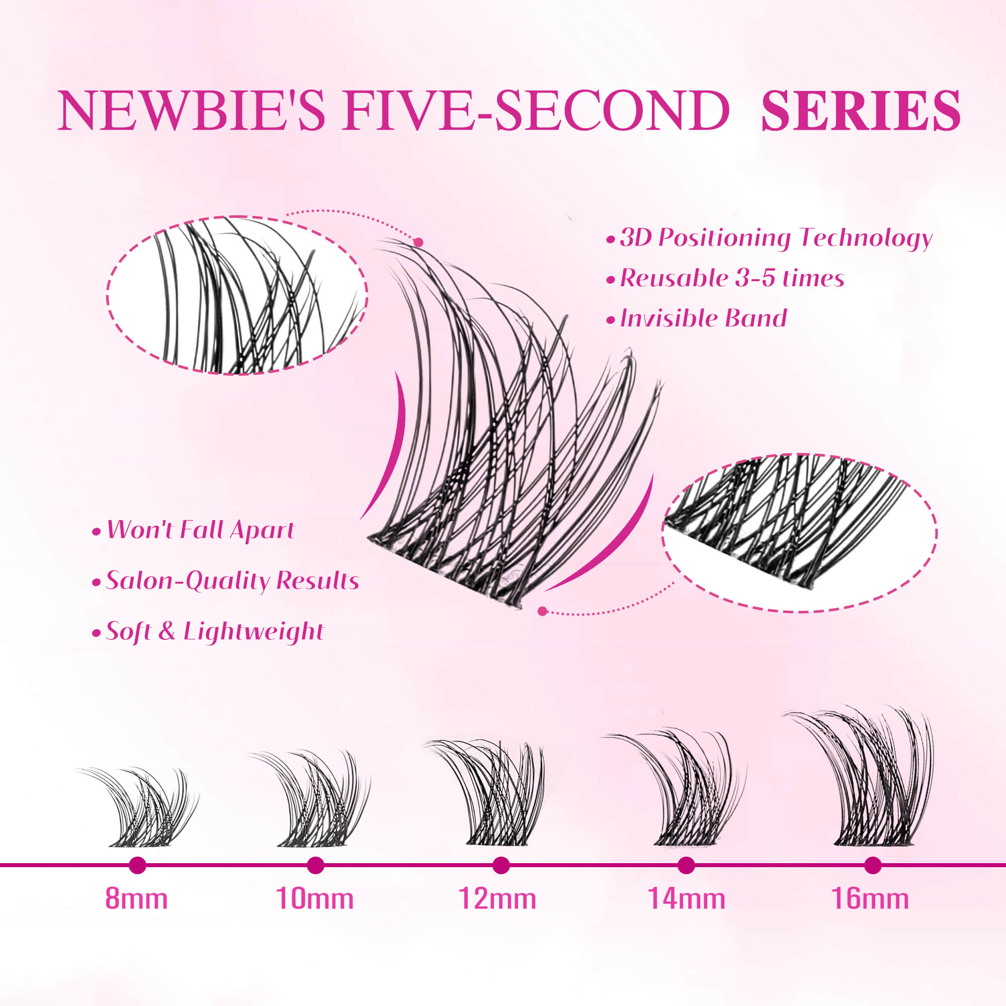 Veyesbeauty LuxeBold Cluster Lashes Eyelashes Cluster Individual Lash Extensions with Bond & Seal Tweezer Dramatic Volume Eyelash Wispy Faux Mink Lash Mixed Length DIY Large Tray for Self Makeup Cosmetic Application at Home