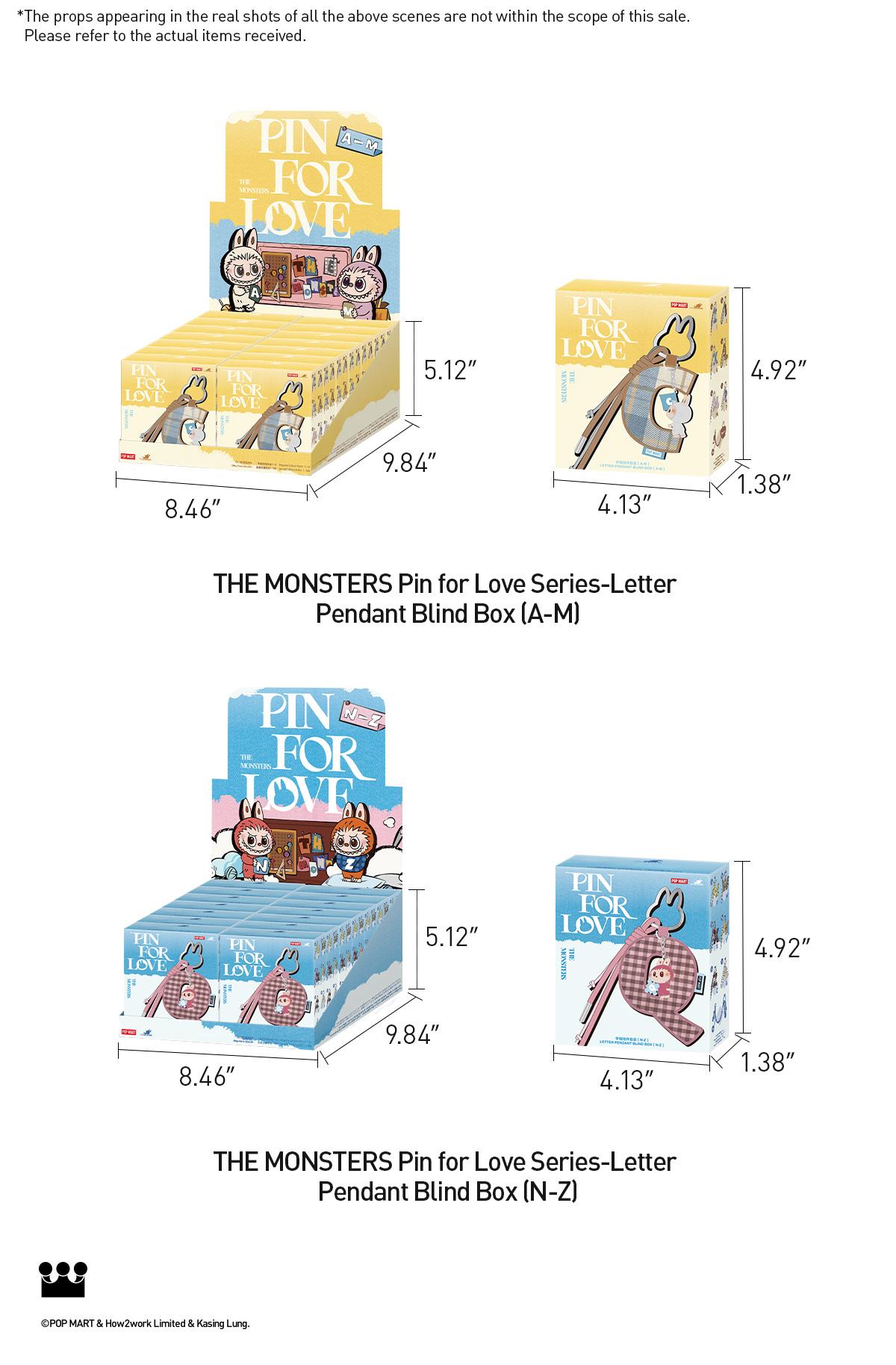 POP MART THE MONSTERS Pin for Love Series- Letter Pendant Blind Box (A-M)