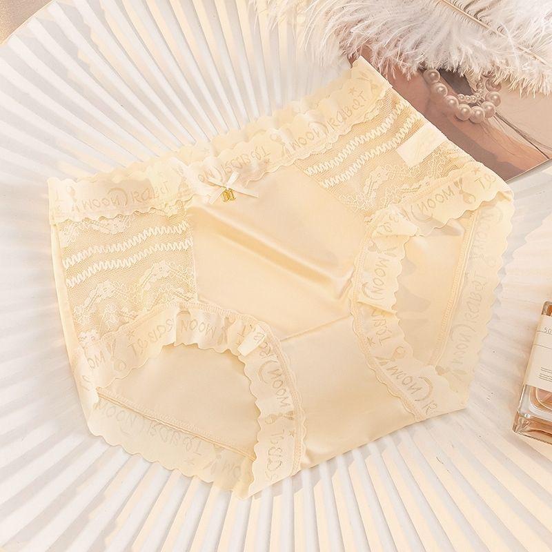 Women's Solid Satin Low Waist Panties, 6-Pack Soft Comfortable Breathable Lace Seamless Underwear, Suitable for Everyday Wear, All-Year Basic Casual Women's Briefs with Style Winter Clothing my christmas outfit Womenswear