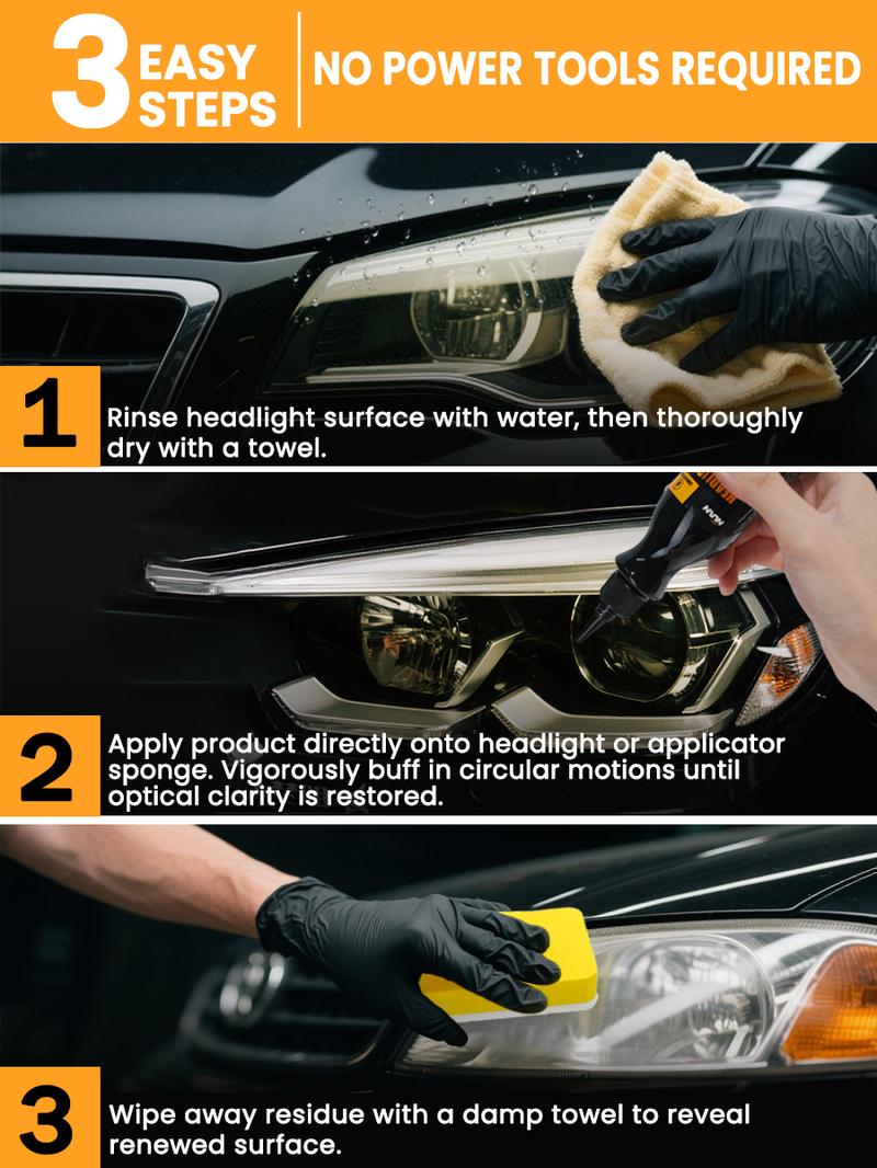 NUAN Vehicle Headlight Repair Wax – Eliminate Fog, Oxidation & Scratches, Get Back Crystal Clear Shine