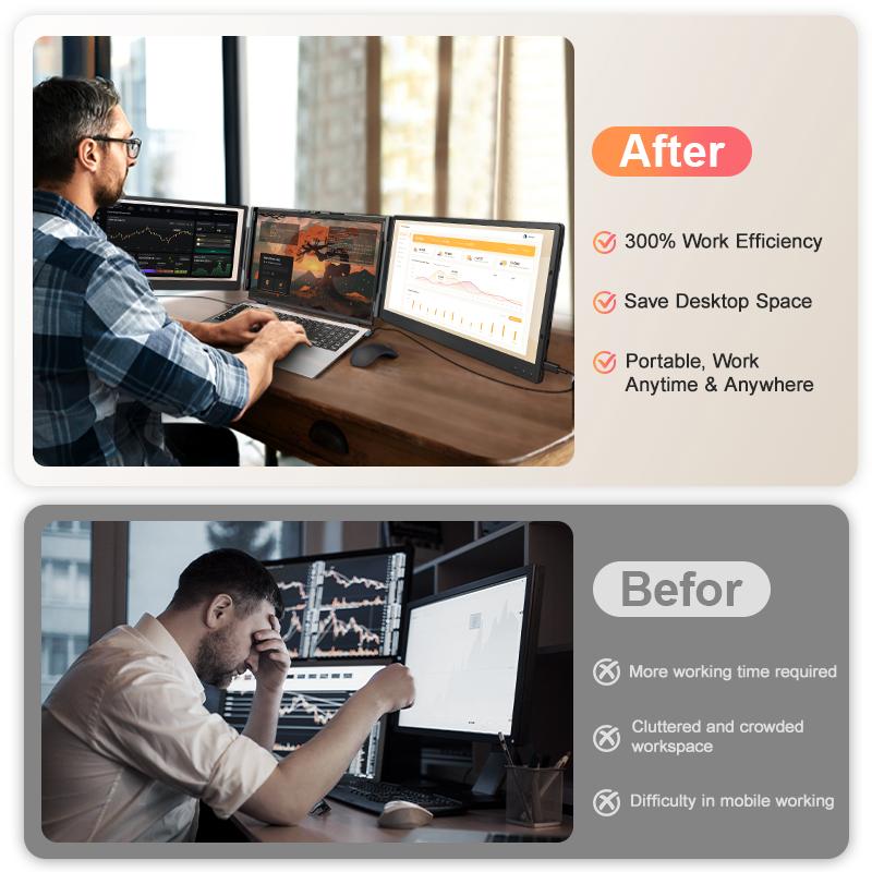 【LoveYourself】Dual Laptop Screen Extender(It's Not a Computer), 14" FHD 1080P Portable Monitor for Laptop, Plug & Play Screen Extender, Auto Adjust Width Dual Monitor for 13.3" - 17" Laptops-Please note the list of incompatible models 【LoveYourself】Dual Laptop Screen Extender(It's Not a Computer), 14" FHD 1080P Portable Monitor for Laptop, Plug & Play Screen Extender, Auto Adjust Width Dual Monitor for 13.3" - 17" Laptops-Please note the list of incompatible models