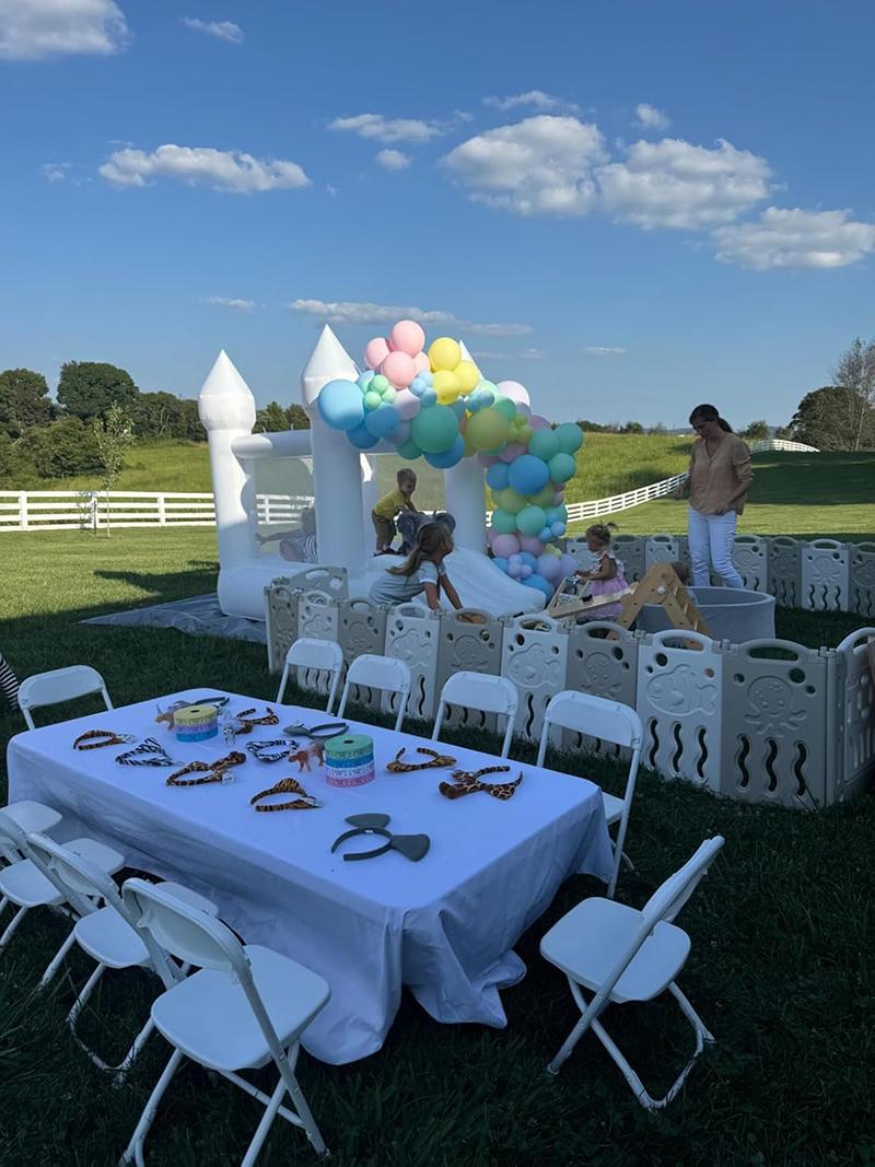 6FT Oxford Bouncy Castle Outdoor Inflatable Inflatable Halloween Christmas Decoration Jumping Castles Children Birthday Party Bounce House With Slide