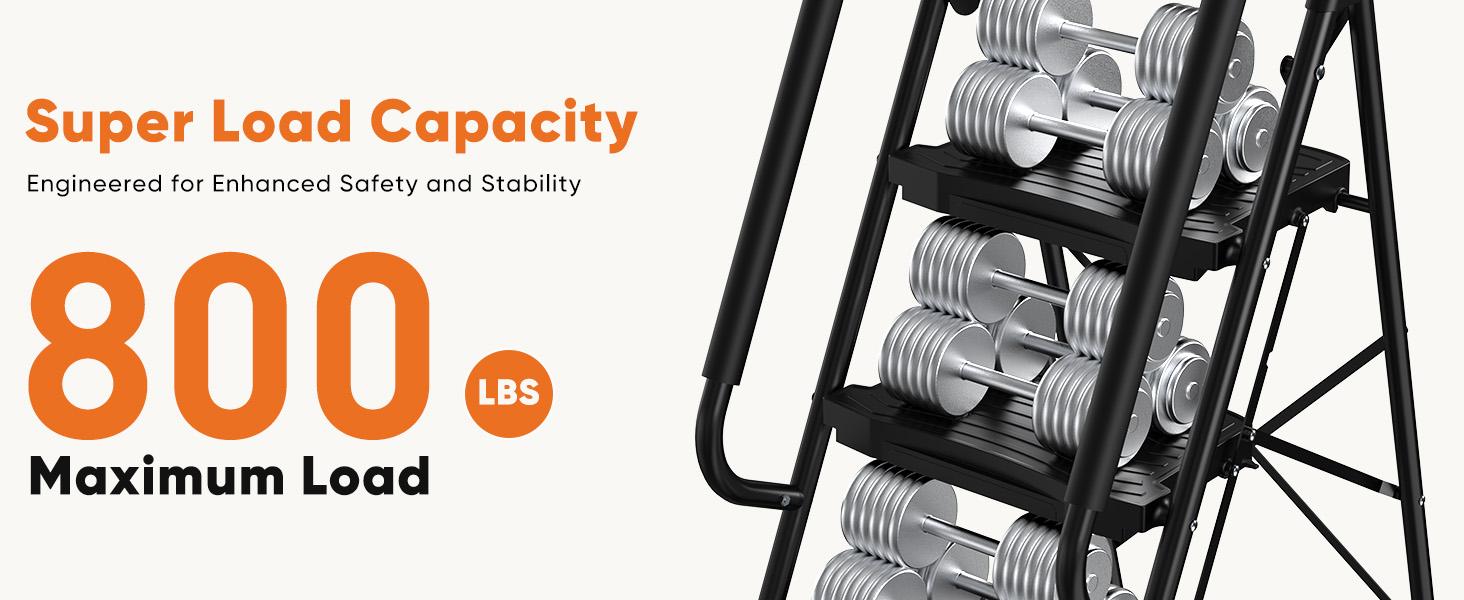 Step Ladder,  Folding Step Stool with Wide Anti-Slip Pedal, Sturdy Steel Ladder, Dual Handrail, Lightweight, Portable Steel Step Stool for Home Clean, Maintenance, House Work, Kitchen, Painting