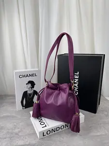 Pre-owned Loewe Leather Shoulder Bags Other Line Bags Flamenco Shoulder Bag Purple MR04032026A102