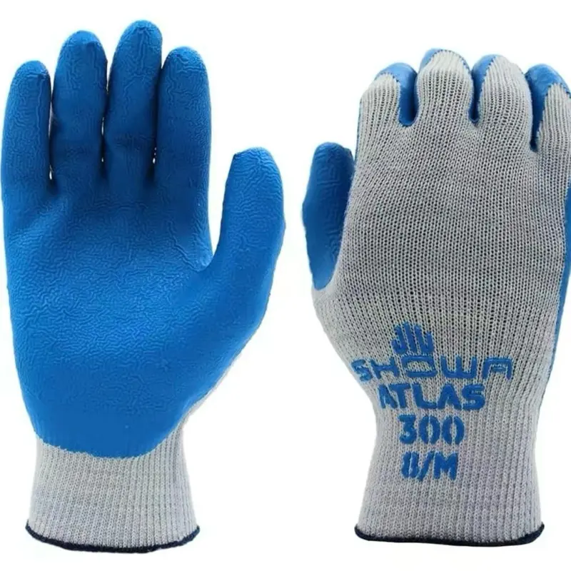 12 Pairs Atlas Fit 300 Antislip Safety Work Gloves - Better Grip Grippy Features for Construction Tasks, Home Improvement Work Safety Equipment