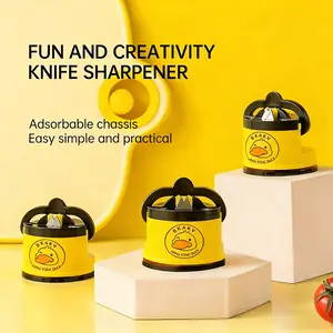 TikTokShop Mini Suction Cup Knife Sharpener, Adsorbable Tungsten Steel Manual Sharpening Tool, Compact & Easy to Use for Kitchen Knives & Fruit Knives