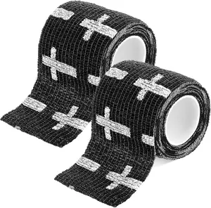 1PC Cross Design Sports Tape 2in x 15ft Elastic Self Adhesive Athletic Wrap Wrist Support Bandage for Gym, Football, Baseball, Soccer