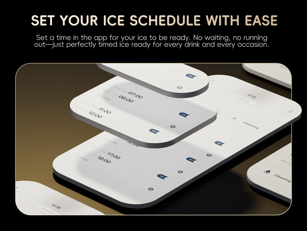 ecozy Nugget Ice Maker Countertop, Smart Pebble Ice Machine with APP Control, 44 lbs/24H Soft Pellet Chewable Ice with Self-Cleaning, Stainless Steel