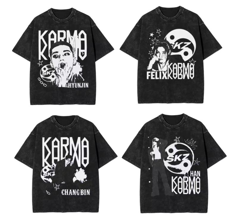 Kpop Music Karma Sweatshirt, Stay Album Shirt, Skz Concert Washed Shirt, World Tour 2025 Tee