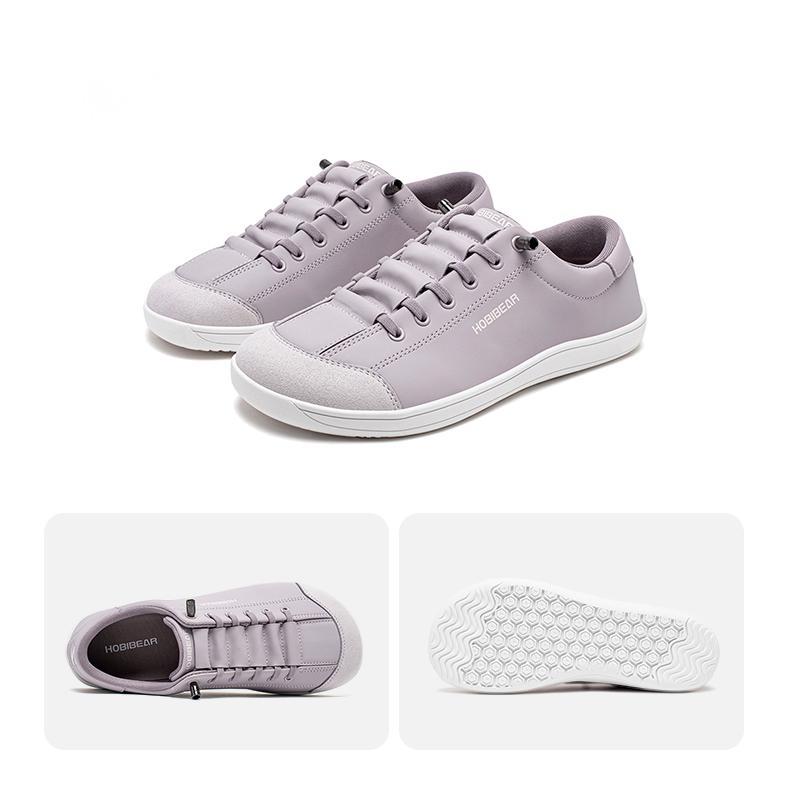 HOBIBEAR Leather Barefoot Shoes for Men & Women Simple Wide Toe Zero Drop Sneakers Lightweight for Running Walking & Fitness