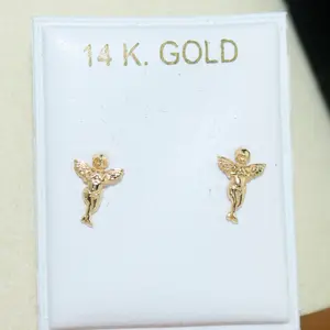 Angel Stud Earrings | 14K