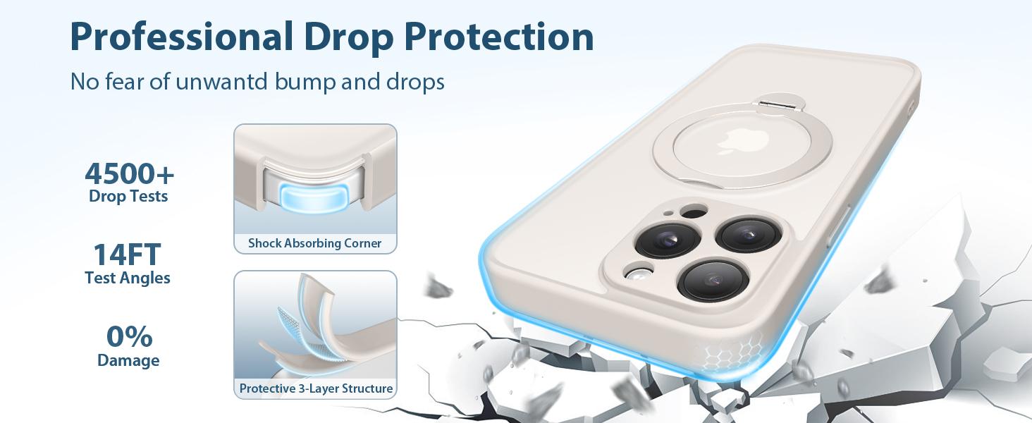 360° Spin Invisible Stand Phone Case with All-around Protection,Magnetic Wireless Military-Grade Shockproof MagSafe for iPhone 17 pro max cases 16 15 14 13 Pro