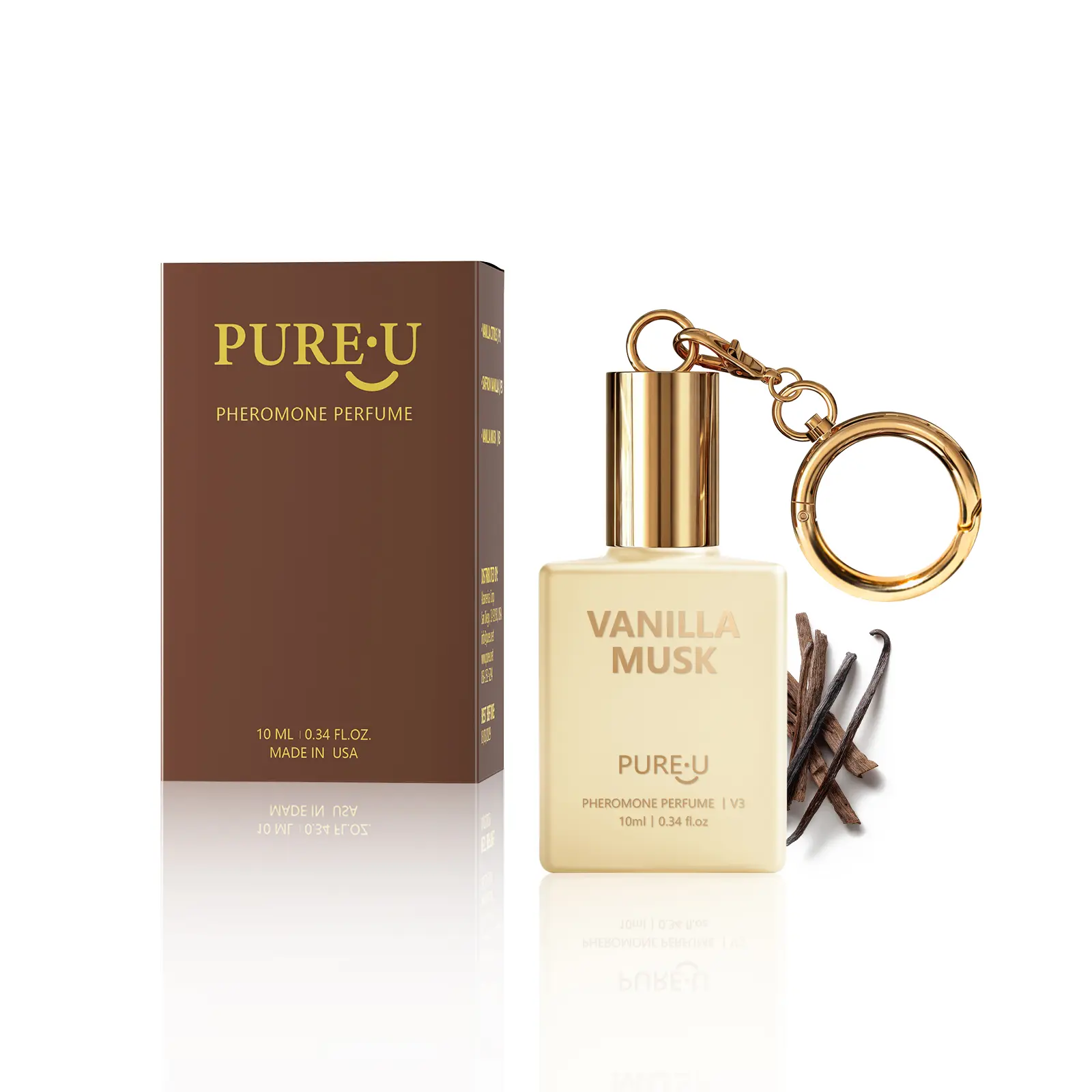 PUREU Pheromone girl Perfume for Women, Long Lasting Strong Gourmand Fragrance Oil, Portable Roll On with Clip-on Keychain, Travel Size Mini Perfume for Date Night & Daily Wear, 0.34 Fl OZ