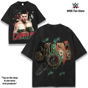 Retro Limited BOXING CANELO ALVAREZ Oversize Double Printed Lightweight Washed Tee, Unisex BOXING CANELO ALVAREZ Heaweight Cotton T-shirt, Fighter Graphic T-Shirt, Retro Soft Cotton WWE Shirt, Perfect Gift for WWE & Sports Fans men Fabric Menswear 90s