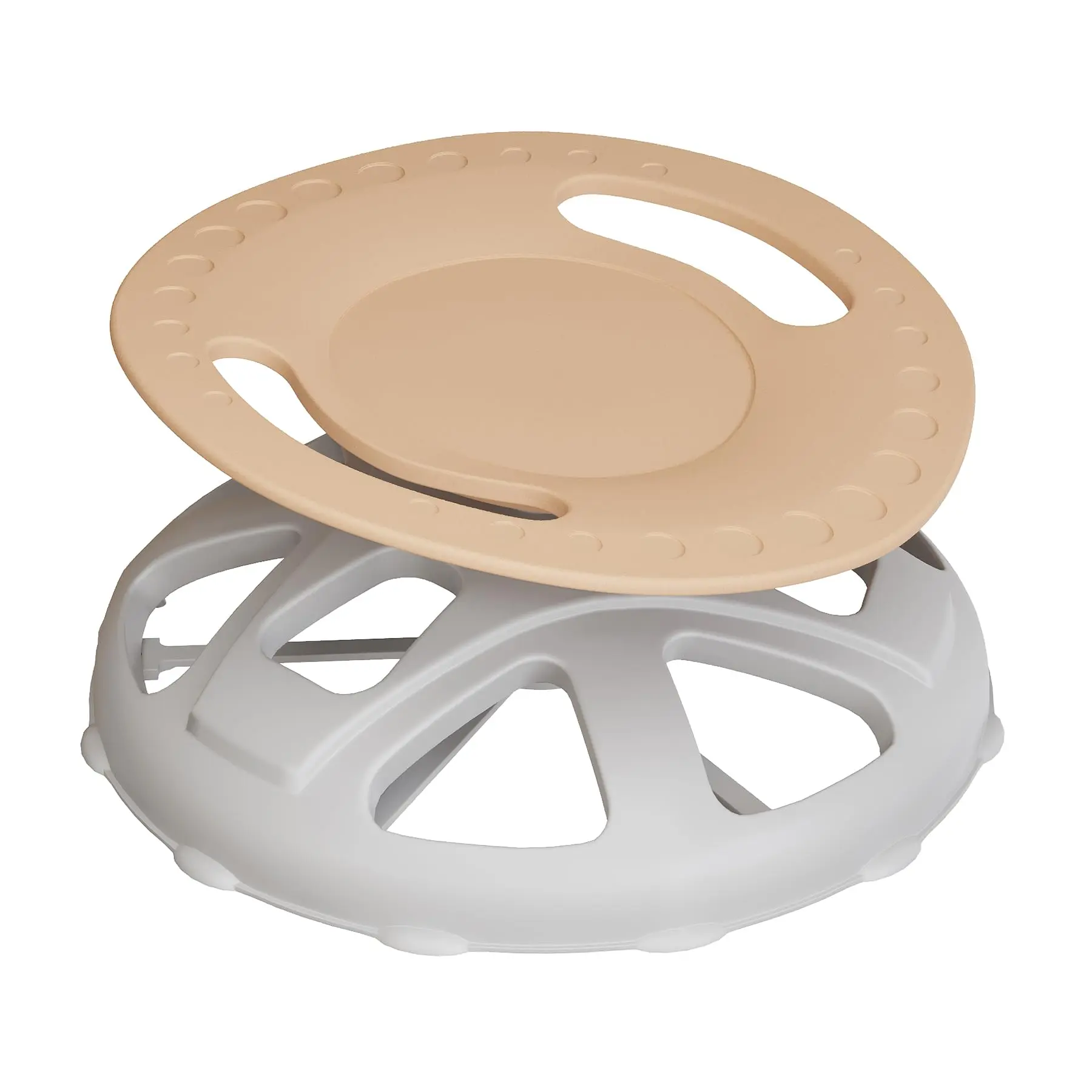 Garvee Coffee Color Sensory Swivel Chair, Spinning Chair for Autistic Kids with Safety Handle & Non-Slip Design, Training Body Coordination