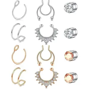 D.Bella Magnetic Faux Nose Ring - Pain-Free Fake Piercing, No Hole Needed