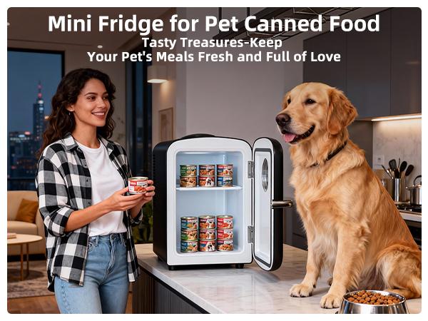 【TikTokShopSpringGlowUp】Antarctic Star 4L Mini Fridge, 12V/120V AC/DC Portable Electric Cooler & Warmer with Thermo-Electric Peltier System, Cool & Heat Function for Car/Home/Office, Black