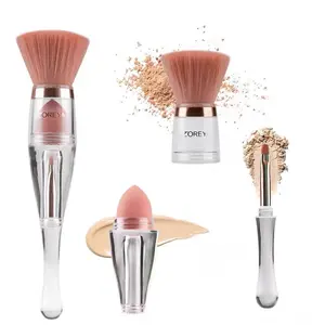 Portable 4-in-1 Detachable Makeup Brush, Multi-function Interchangeable Kit for Complete Face Makeup, Daily Beauty Must-Have all-day free sample products Professional Pink Set