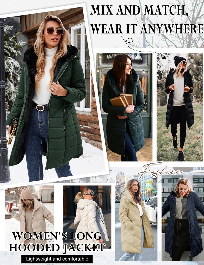 Women's Winter Windproof Fur Warm Slim Fit Down Jacket - Waterproof Long Ski Coat for Commuting FallFreshness  #outdoorfun