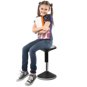 VEVOR Wobble Chair,  , Height-Adjustable (15.7-21.7") Active Chair, Flexible Seating Wobble Stool Made of PVC+ABS Improves Focus & Posture, Ideal for Schools, Office and Home, Age 12-18, Black