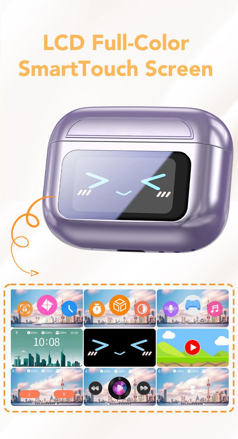 [Spring Deals] Tukio 2026 M100 Fashion Clip-On Earphones, featuring interchangeable earring accessories, an audio-visual touchscreen, and wireless audio transmission technology. Equipped with Bluetooth 6.0 for faster and more stable connections