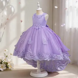 Girls Dress Lace High Low Hem Princess Dress Party Birthday Wedding Special Occasion Casual Wear