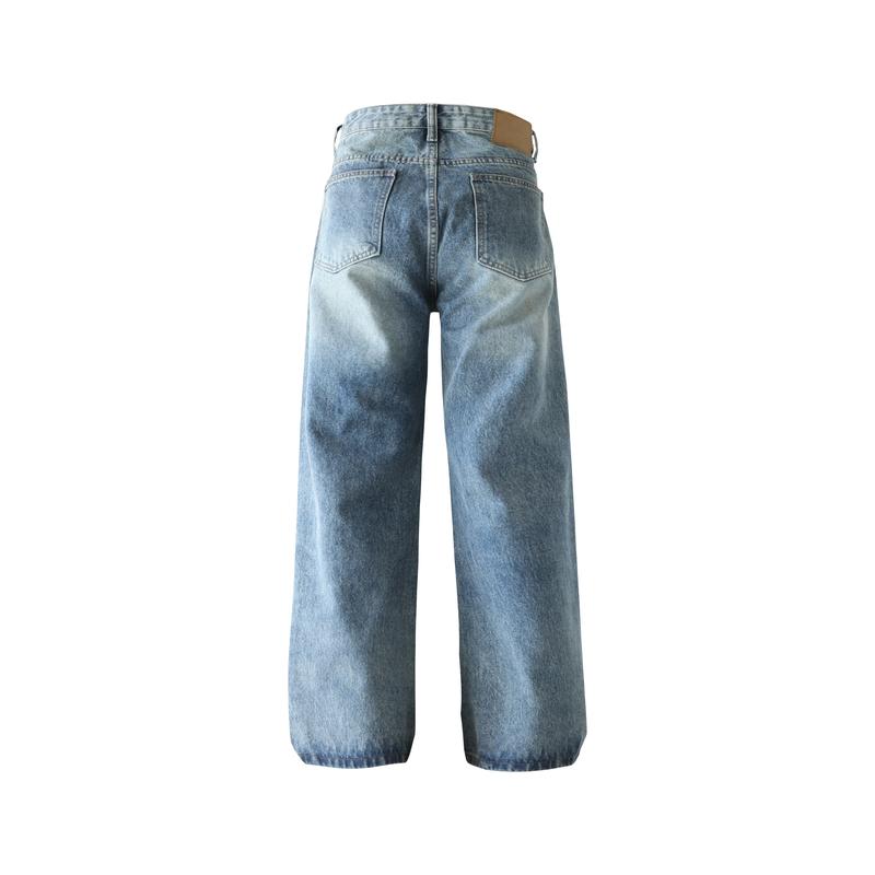 Clean Gent Unisex wide-leg jeans, loose fit, mid-waist design, regular length, comfortable wear in all seasons, casual wear, loose fit jeans, comfortable jeans