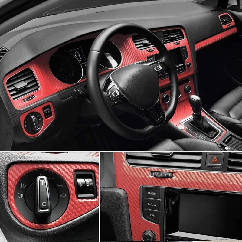 FONESO Car Body Sticker with Cutter and Hand Tool Kit, 60 x 8 inch Car 7D Matte Carbon Fibre Vinyl Film Wrap Protector Sticker, 5FT Self-Adhesive Air Bubble Free Easy to Install, Universal For All Cars SUVs Sedan Coupe Truck Pickup Bike Motorcycle