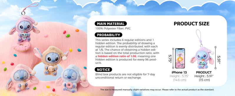 Disney Stitch Themed Plush and Vinyl Keychain Blind Box Must Eat Even When Tired Ideal for Bag Decoration Collecting and Adding a Touch of Whimsy Holiday Gift Birthday Gift Valentine's Day gift