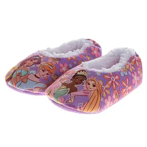 Princess Slippers for Girls  Princess Design Cozy Interior Cushioned Plush (Toddler / Little Kid)