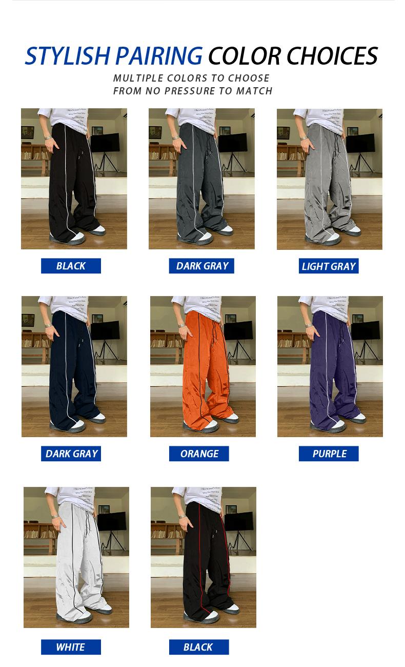 Men's Loose-Fit Sports Pants with Drawstring Waistband Breathable Fabric for Outdoor Activities & Casual Wear Stylish Design Suitable for All Seasons Casual Menswear Outfit Outfit Menswear pants para hombre track  vibes solid drawstring waist sweatpants