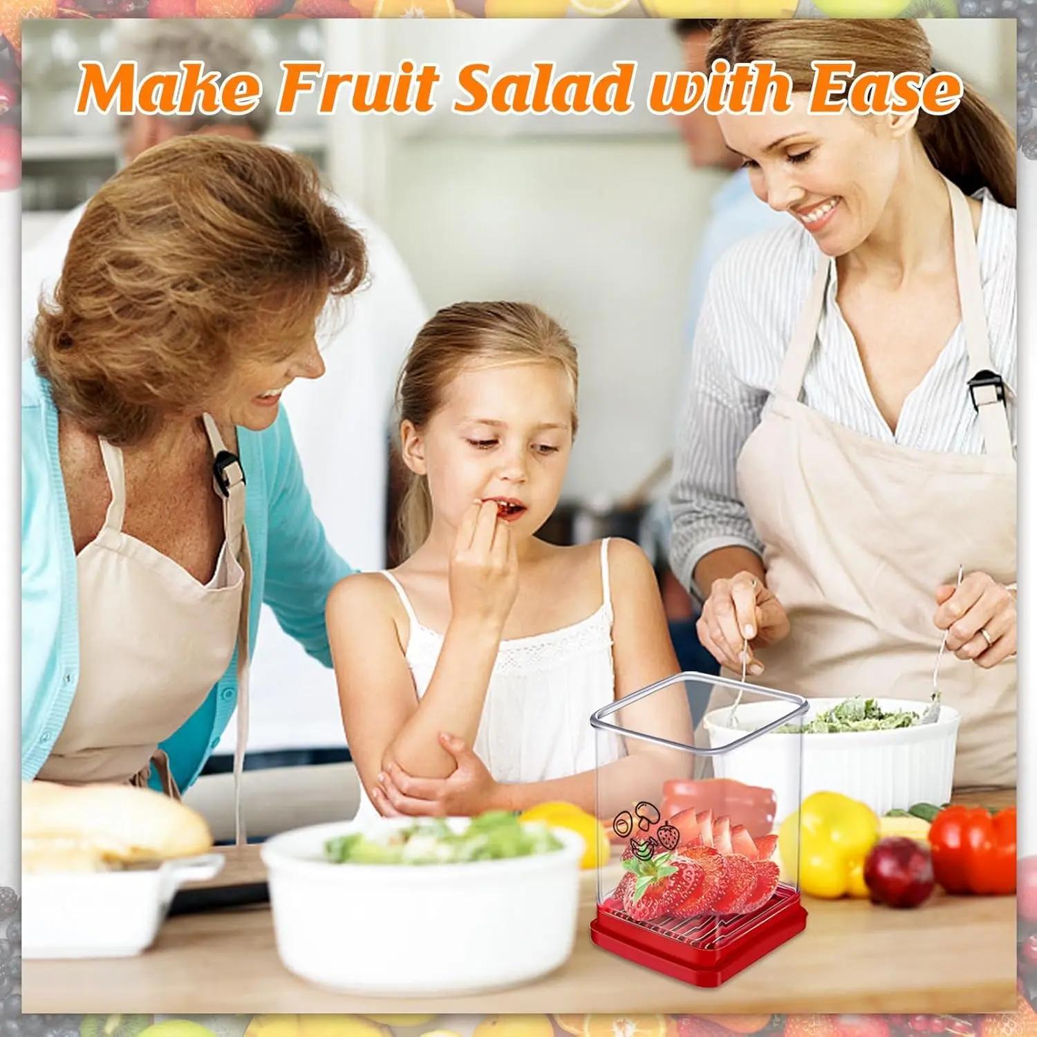 Multi-Purpose Portable Kitchen Cup Slicer Stainless Steel Blade Strawberry Banana and Vegetable Cutting Tool