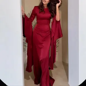 2025 Autumn New Middle Eastern Women's Fashion Dubai Abaya Slim Fit Waist-Cinching Elegant Dress for Women gym wear