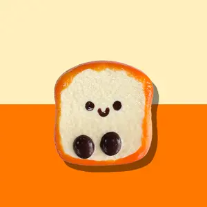 Super Soft Fluffy Silicone Toast Slice Squishy | Slow Rising Slow Bounce Sticky Moist Squeeze Toy | Stress Relief Fidget Toy for Adults & Teens