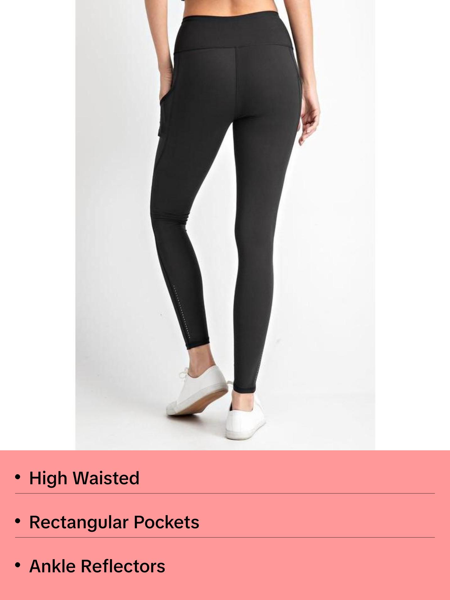 High Rise Black Butter Leggings with Pockets