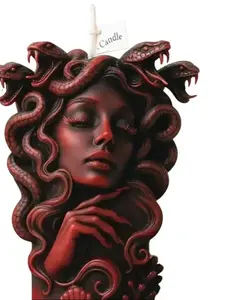 Medusa Goddess Candle Manifestation Candle Unique Design Artistic Appeal Ornaments Decor for Home Protection Transformation Decorative Household Room