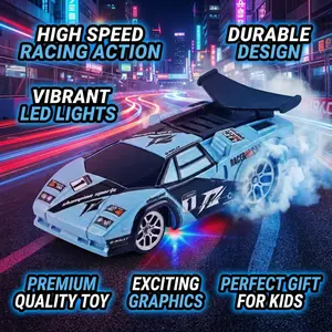 2.4GHz Mini Desktop RC Drift Car with premium alloy body, featuring smooth variable speed adjustment and professional drift function for an immersive racing experience!